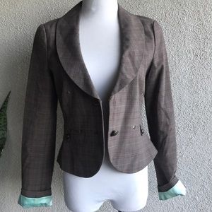 Guess Jeans Plaid Blazer